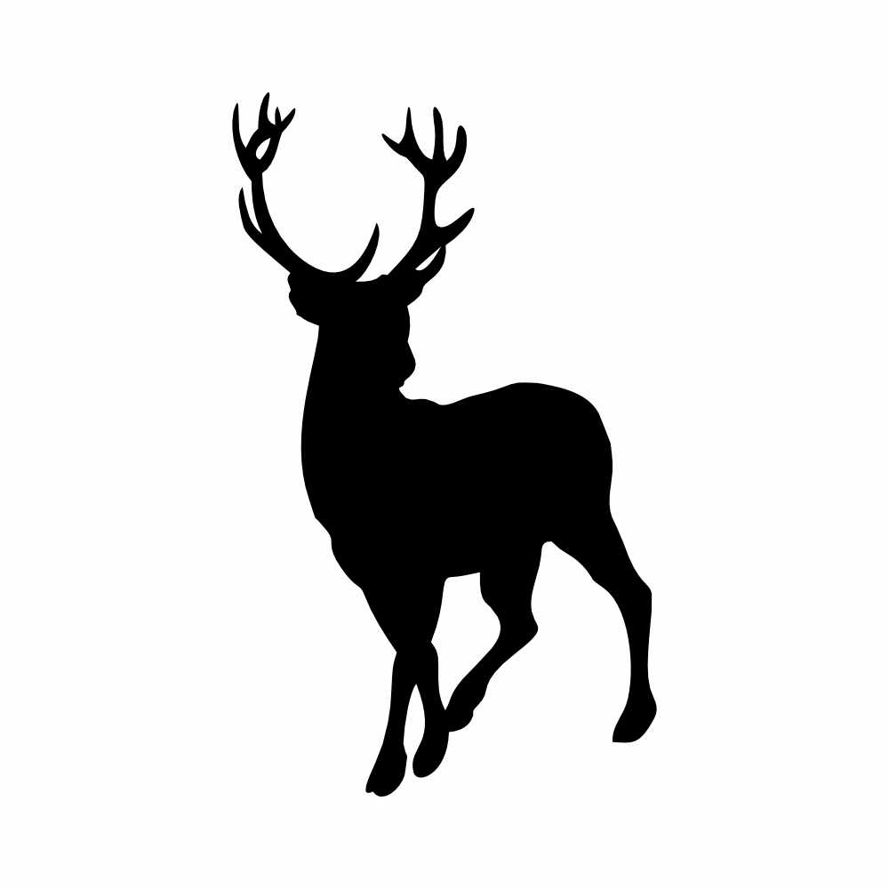 12 Point Buck Deer Silhouette Vinyl Decal Sticker