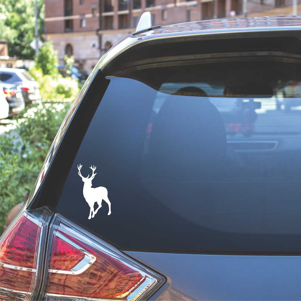 12 point buck deer silhouette vinyl decal sticker