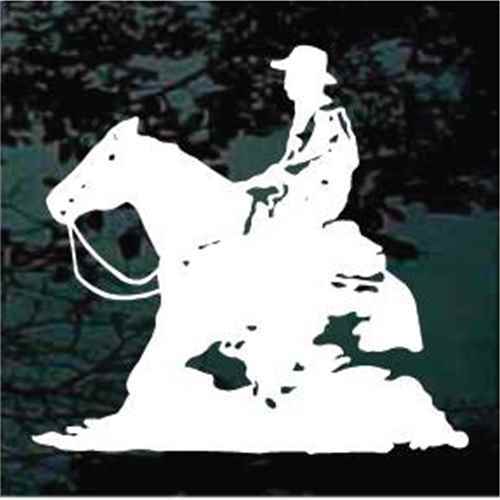 Cowboy Reining Horse Vinyl Decal Sticker