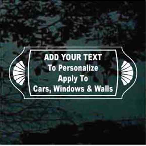 Rectangle Shell Handle Border Vinyl Decal Sticker