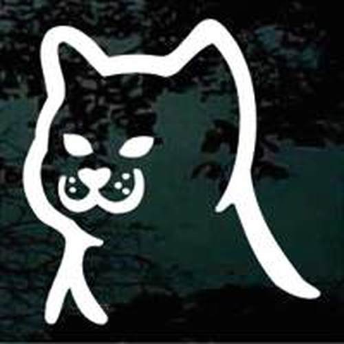 Cat Head Cartoon Outline Vinyl Decal Sticker