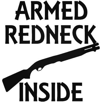 Armed Redneck Inside Shotgun Vinyl Decal Sticker