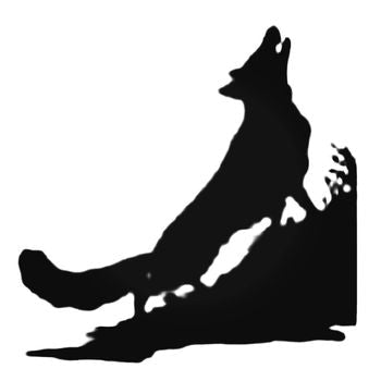 Coyote Howling In Grass Vinyl Decal Sticker