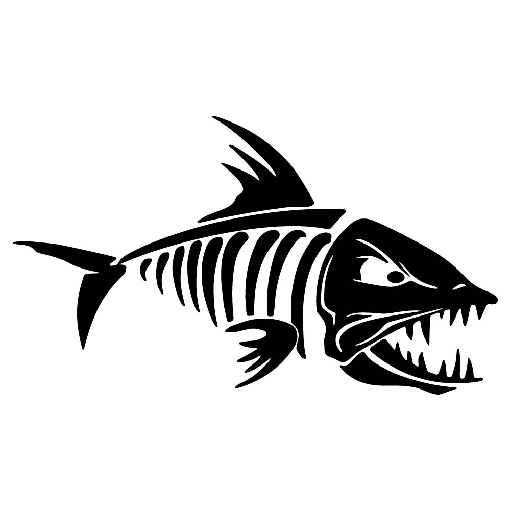 Fish Bones Skeleton Fishing Style 2 Vinyl Decal Sticker
