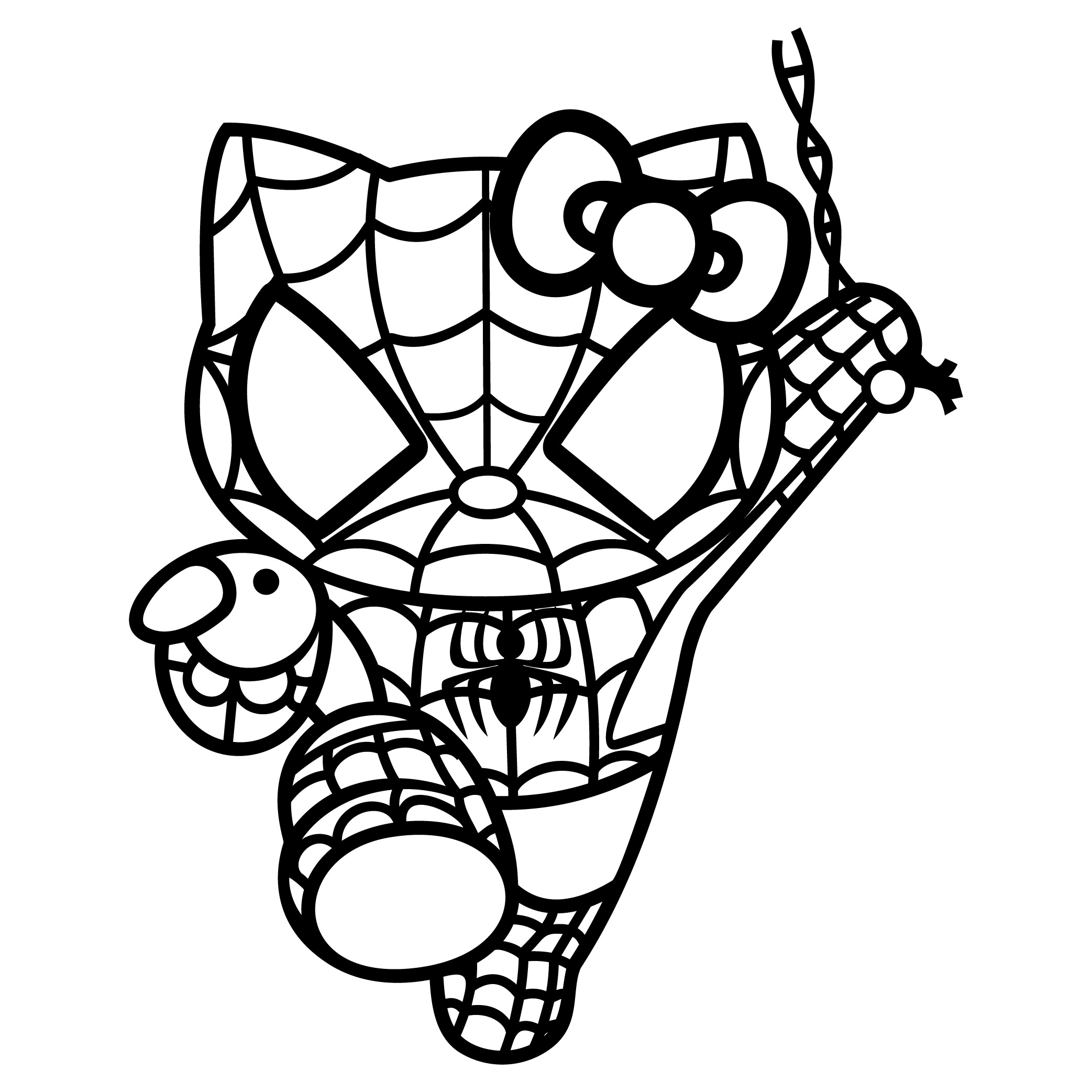 Hello Kitty Spiderman Vinyl Decal Sticker