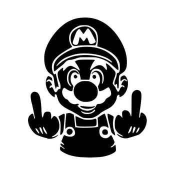 Mario Middle Finger Vinyl Decal Sticker
