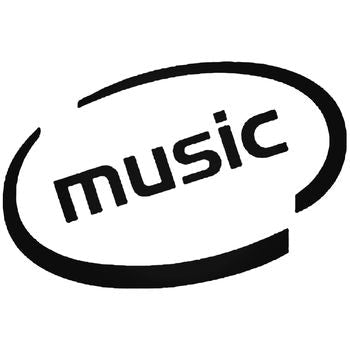 Music Oval Vinyl Decal Sticker