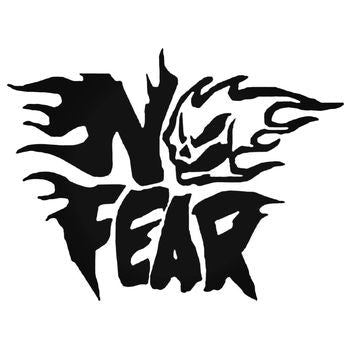 No Fear Flaming Skull Vinyl Decal Sticker