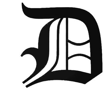 Old English Letter D Vinyl Decal Sticker