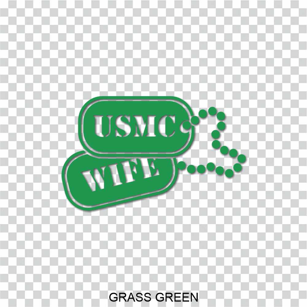 US Marine Corps Wife Dog Tags Vinyl Decal Sticker - Image 12