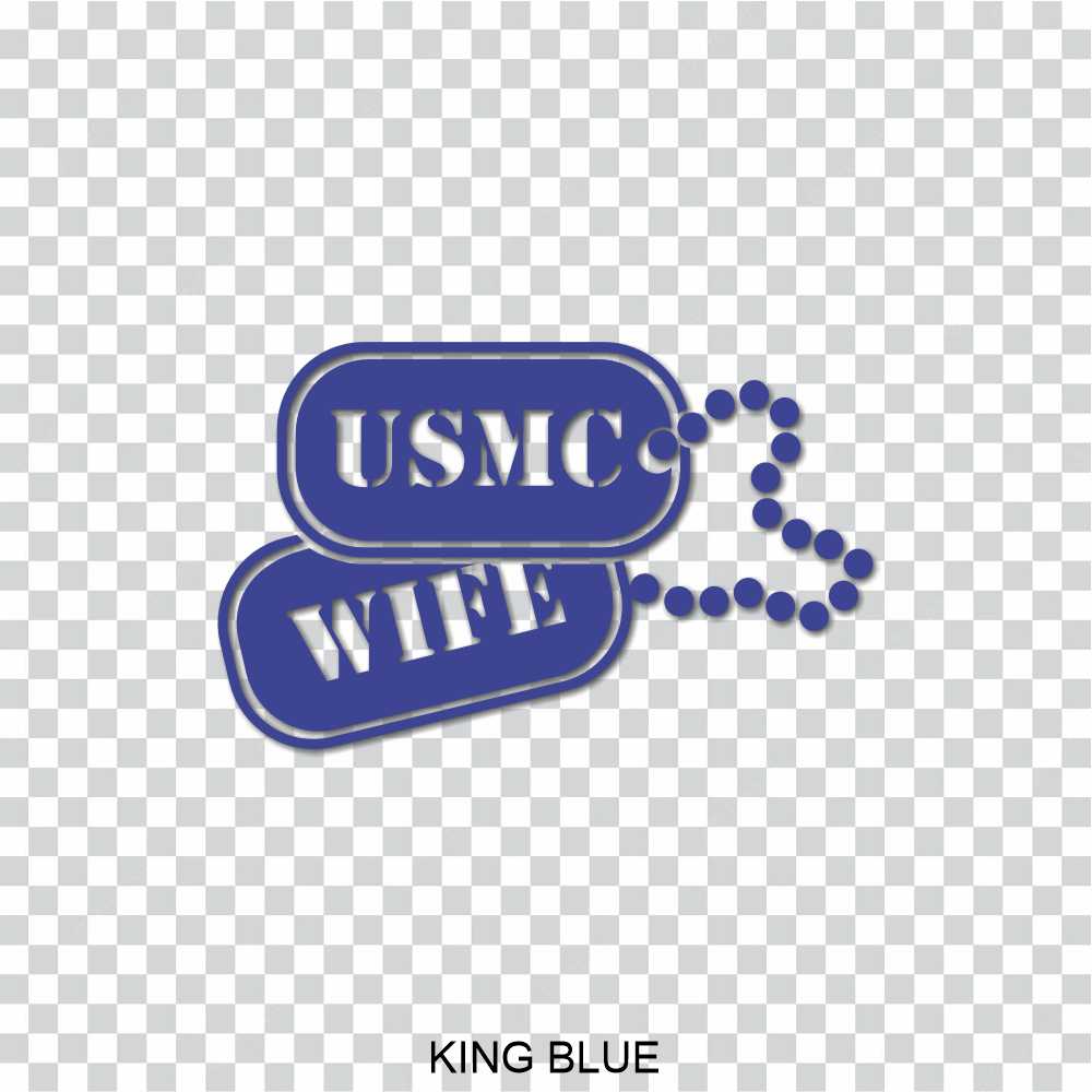 US Marine Corps Wife Dog Tags Vinyl Decal Sticker - Image 13