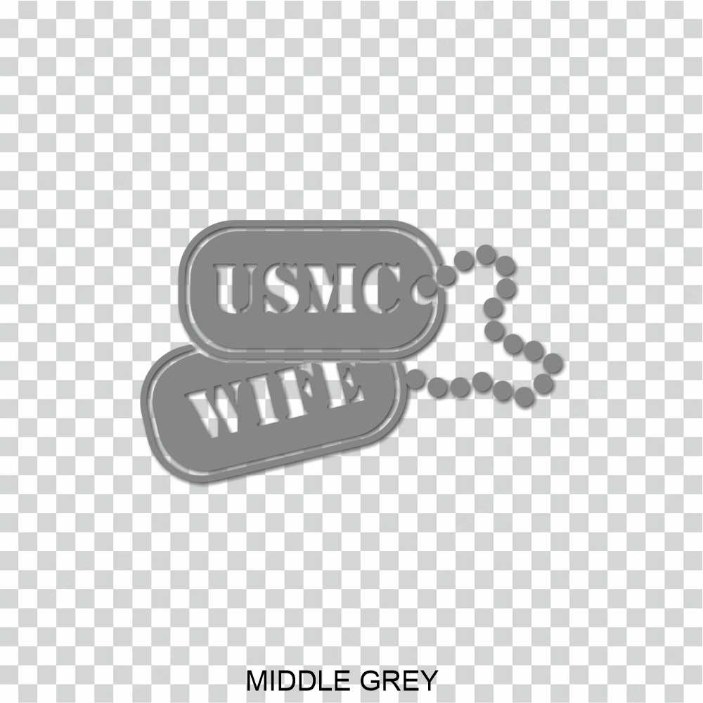 US Marine Corps Wife Dog Tags Vinyl Decal Sticker - Image 14