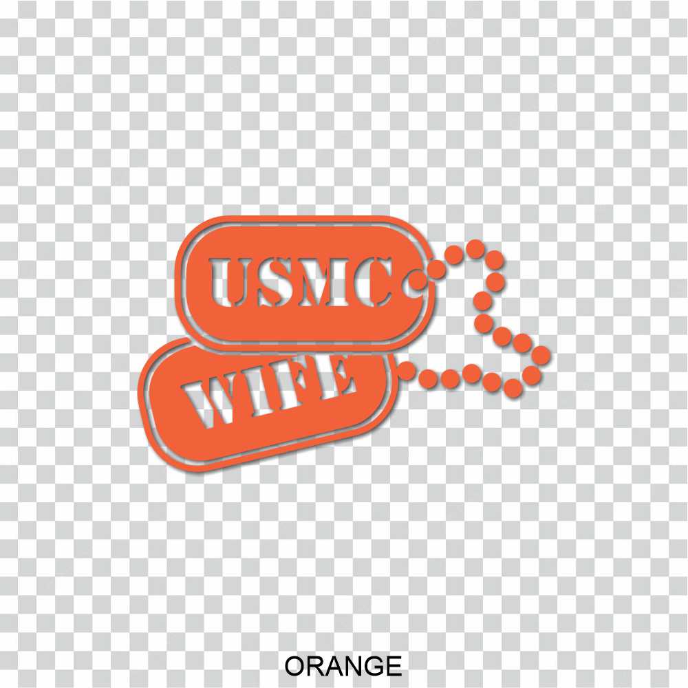 US Marine Corps Wife Dog Tags Vinyl Decal Sticker - Image 15