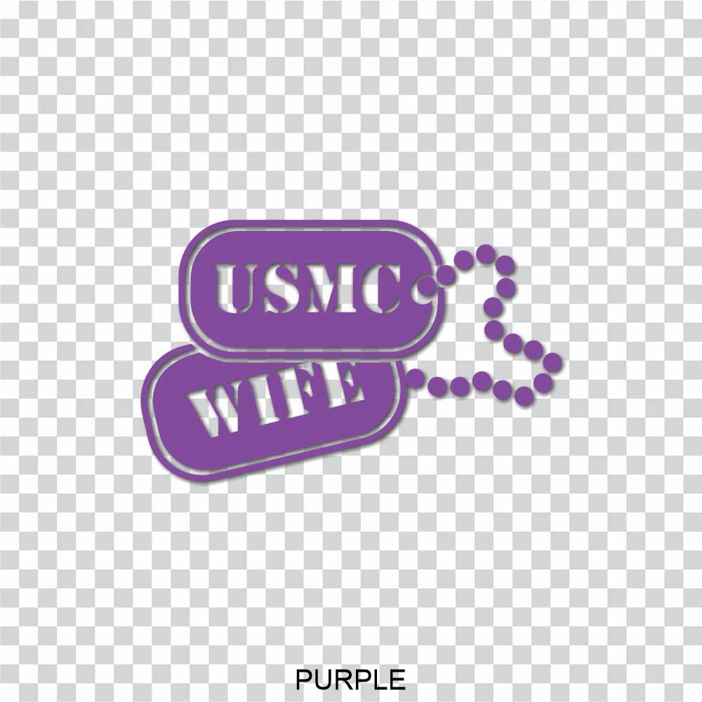 US Marine Corps Wife Dog Tags Vinyl Decal Sticker - Image 16