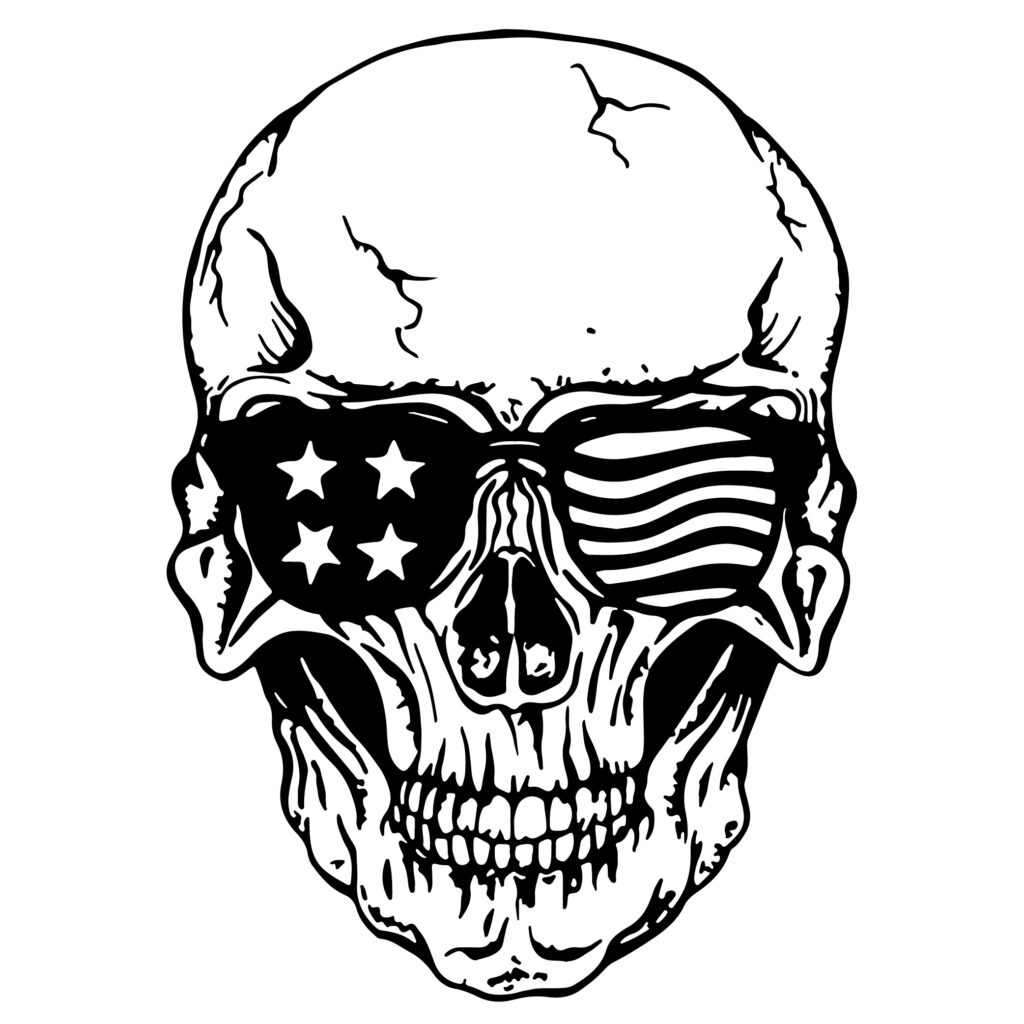 american flag sunglasses skull window decal sticker