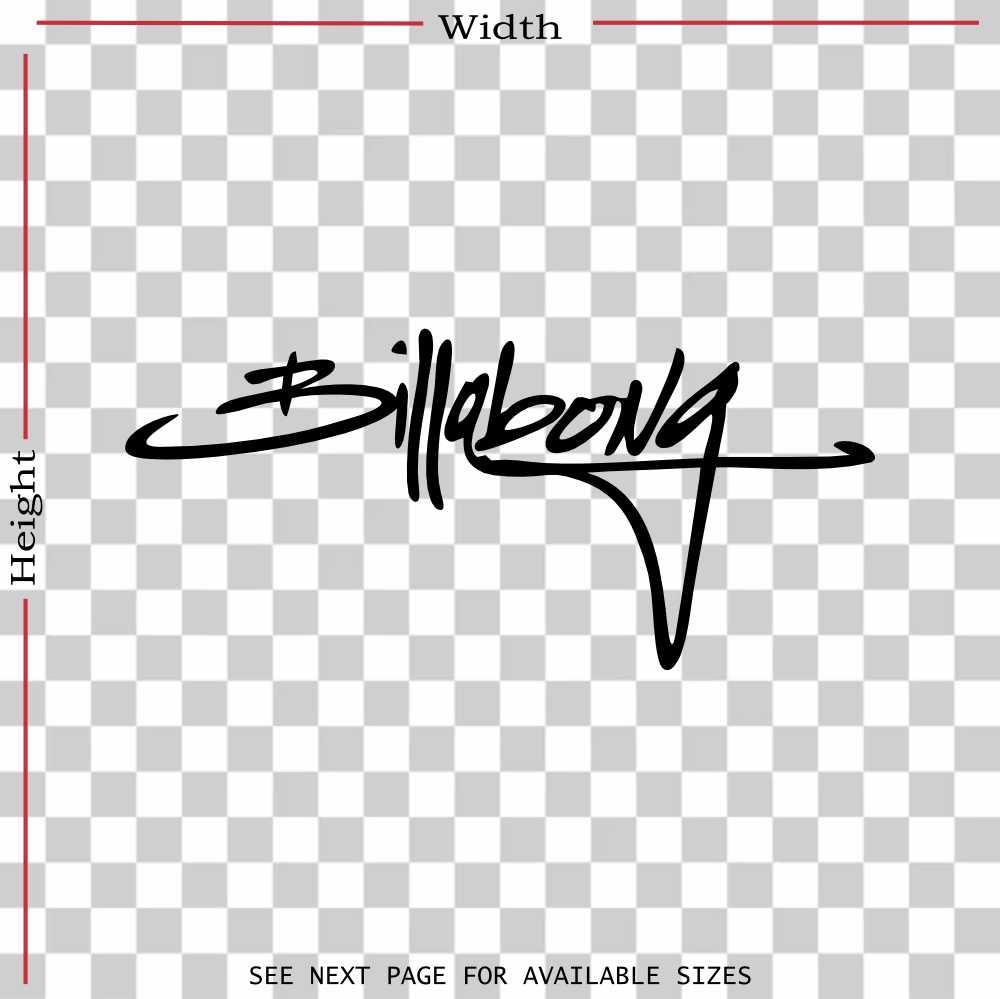 billabong script window decal sticker