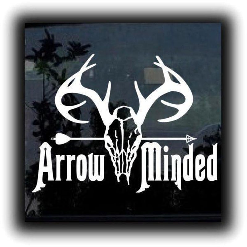 Bow Arrow minded Hunting Window Decal Sticker