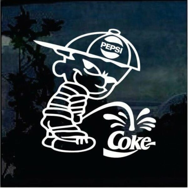 Calvin Pepsi Peeing on Coke Decal Sticker - NiceDecal