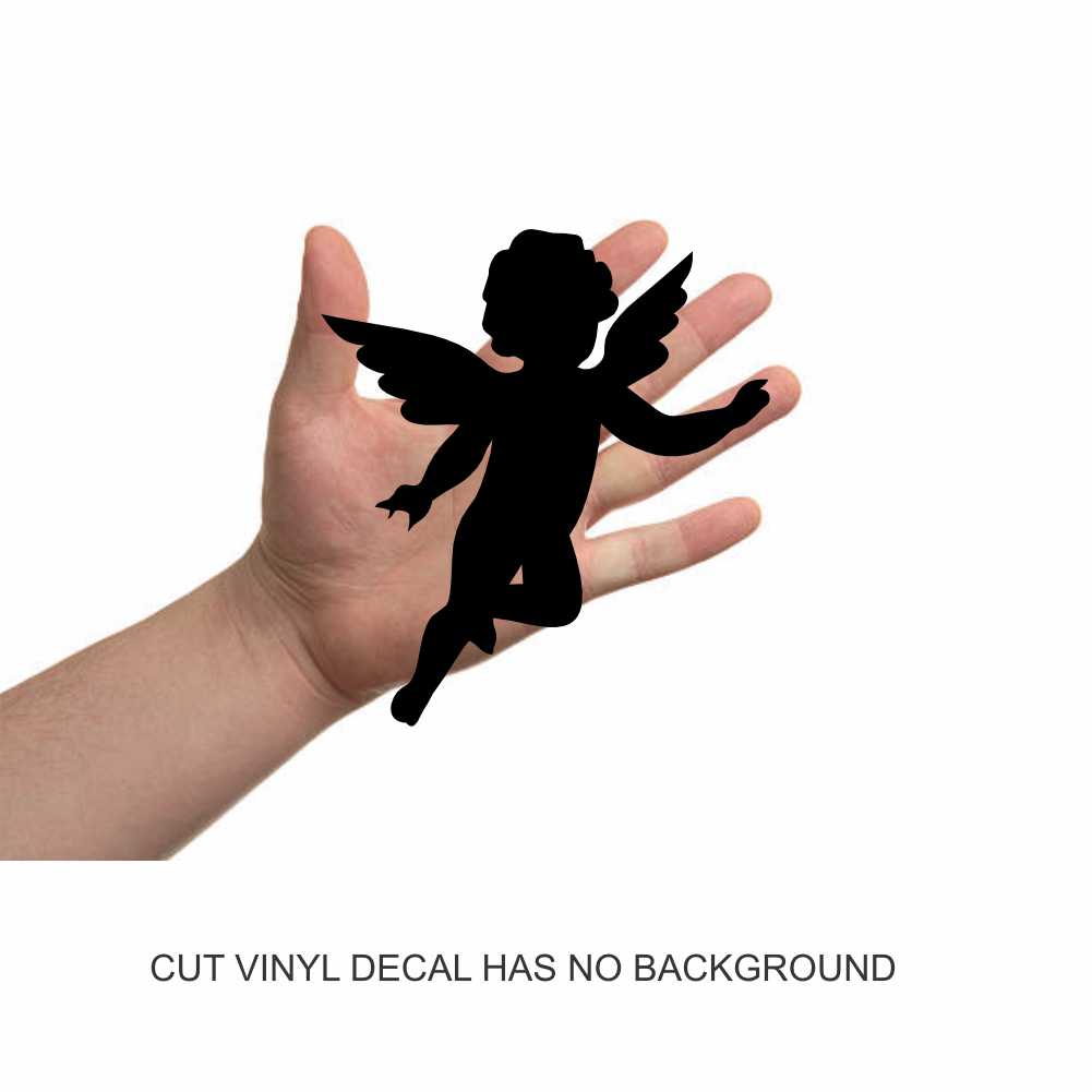 cherub angel silhouette vinyl decal sticker