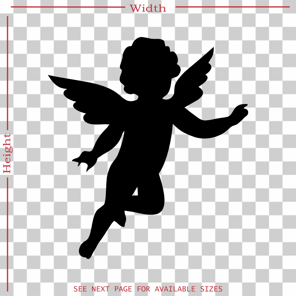 cherub angel silhouette vinyl decal sticker