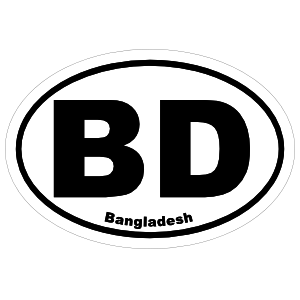 Bangladesh Bd Oval Vinyl Decal Sticker