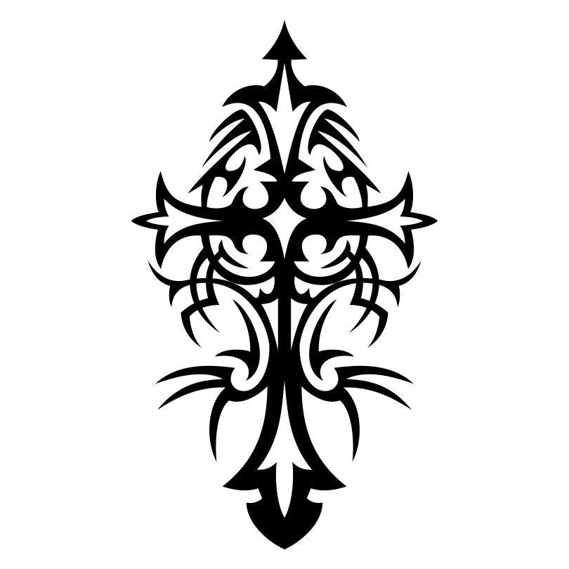 detailed tribal cross vinyl decal sticker