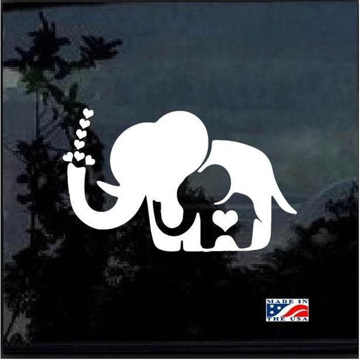 Elephant Decal - Mom and Baby Elephant Sticker