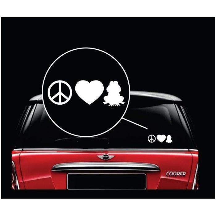 Frog Sticker - Peace love frogs Decal