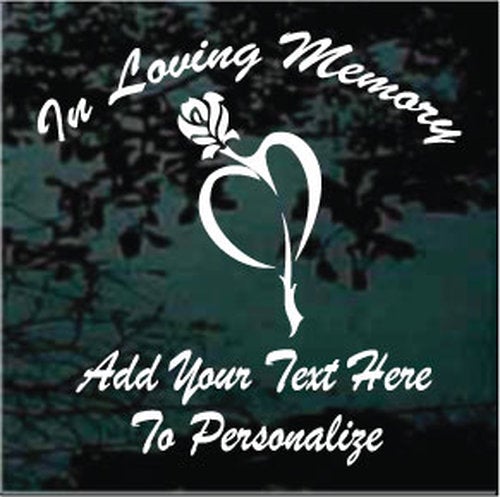 Rose Heart Memorial Vinyl Decal Sticker