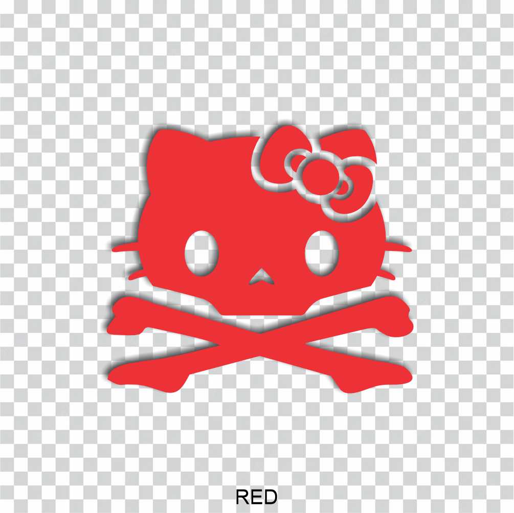 hello kitty death skull crossbones vinyl decal sticker