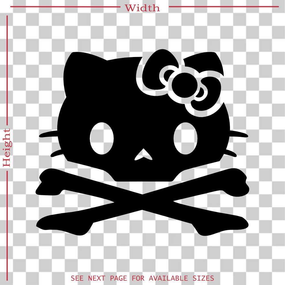 hello kitty death skull crossbones vinyl decal sticker