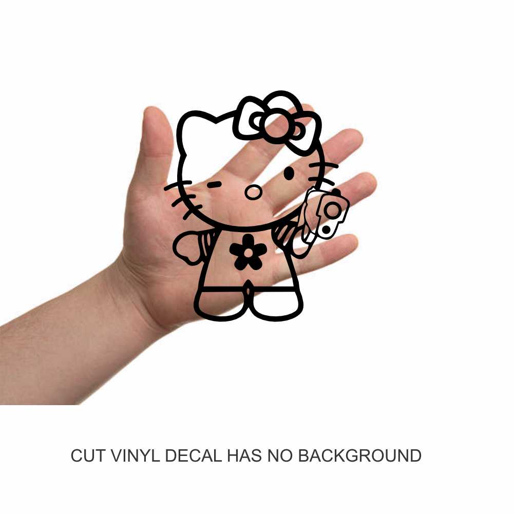 hello kitty s hello kitty gun bad gangster vinyl decal sticker