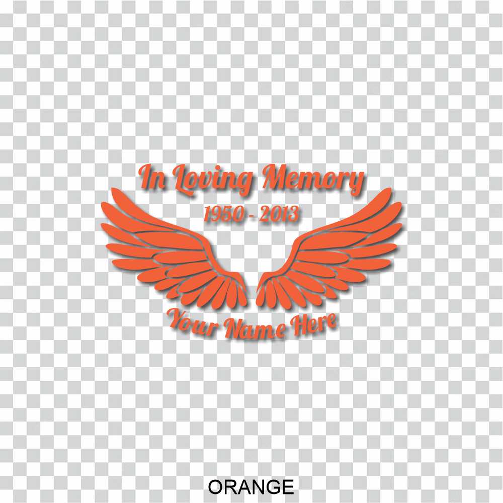 in loving memory angel wings vinyl decal sticker