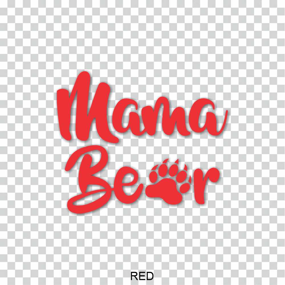 mama bear with paw print vinyl decal sticker