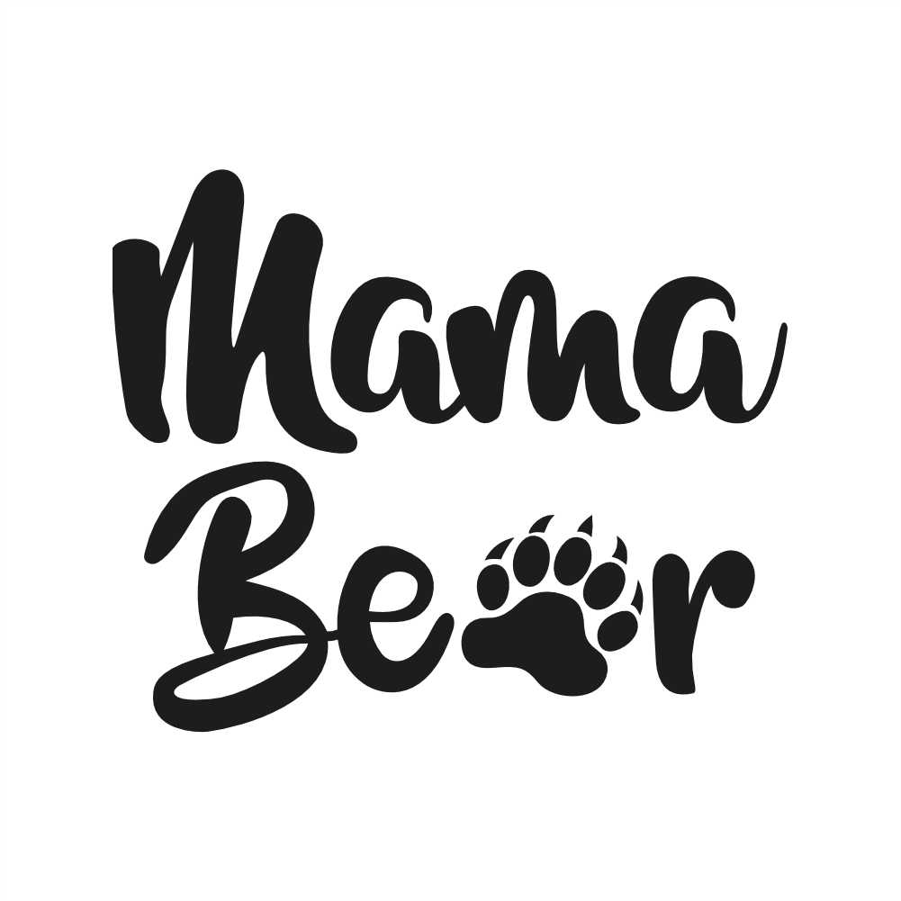 mama bear with paw print vinyl decal sticker
