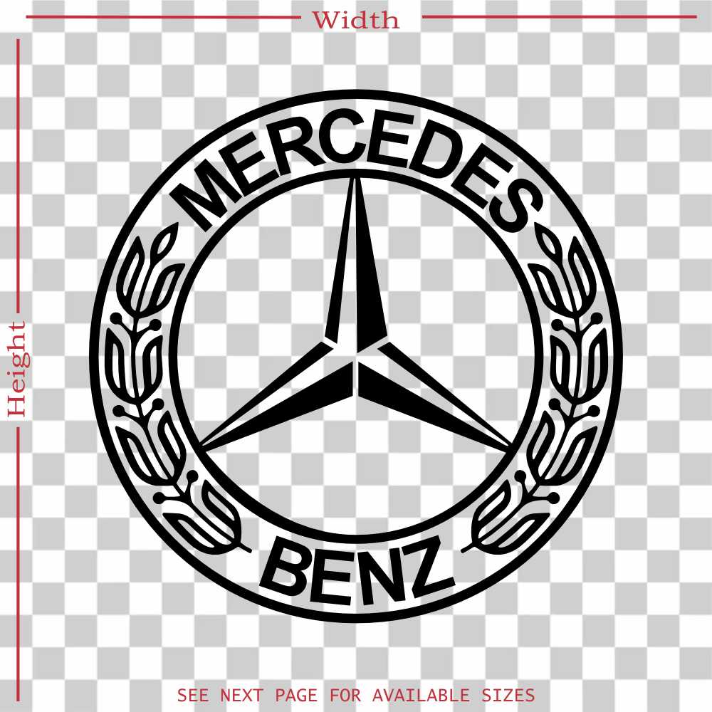 mercedes logo contour vinyl decal sticker