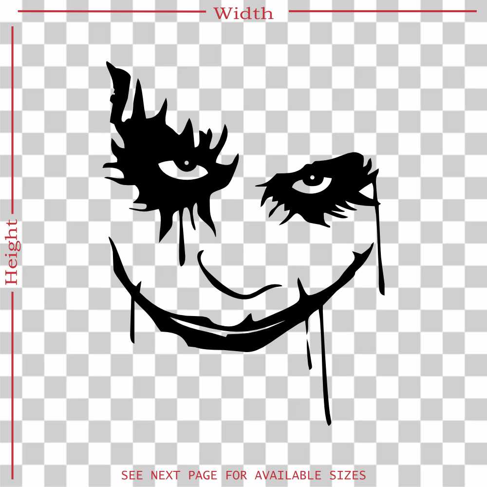Joker Face Stencil - Modern Design, 8.5 X 11 Inches, For Art, Decor & Crafts (FAST FREE SHIPPING)
