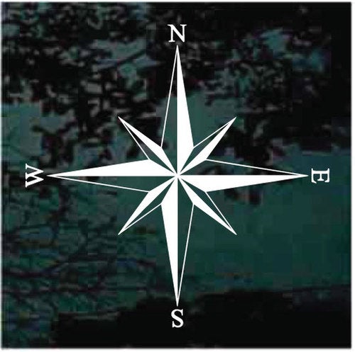 Wind Rose Nautical Compass Vinyl Decal Sticker